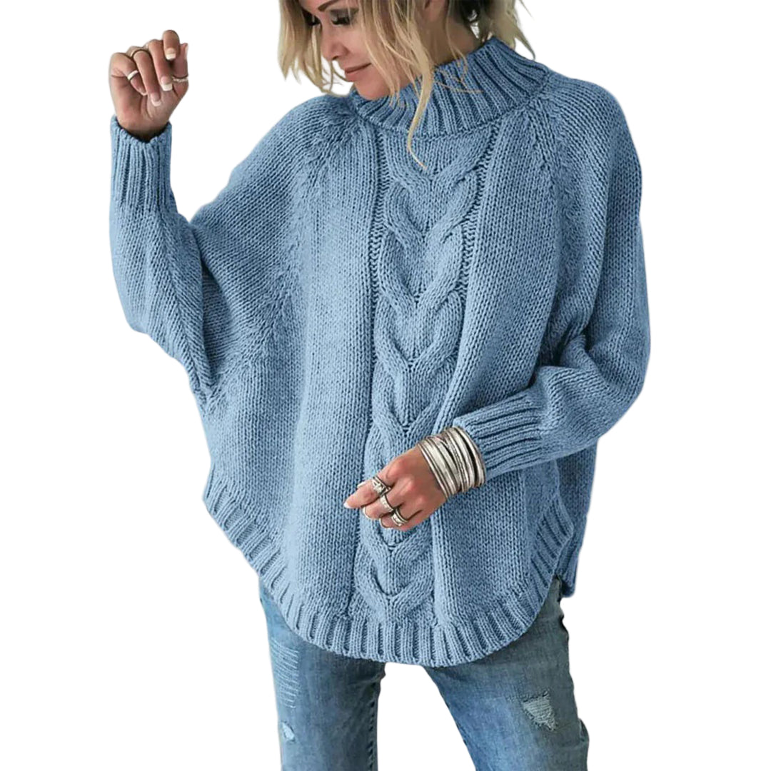 "Kvinnors elegant vintertröja med rund hals, långärmad, mjuk textil, mångsidig design, perfekt för formal och casual stil."