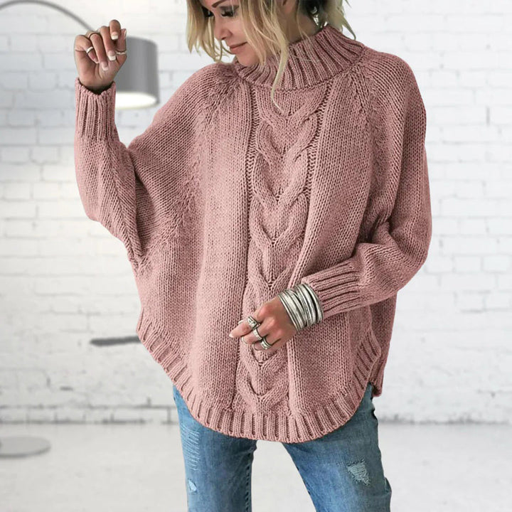 "Kvinnors elegant vintertröja med rund hals, långärmad, mjuk textil, mångsidig design, perfekt för formal och casual stil."