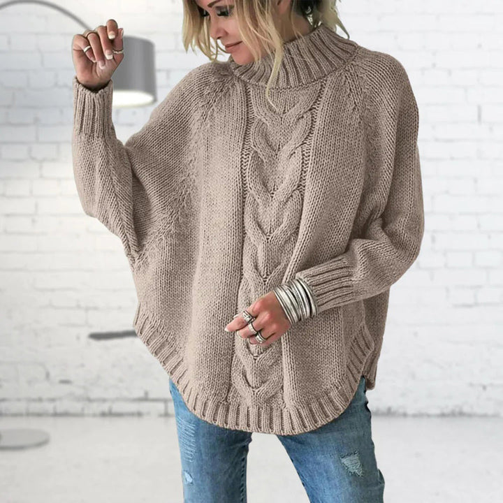 "Kvinnors elegant vintertröja med rund hals, långärmad, mjuk textil, mångsidig design, perfekt för formal och casual stil."