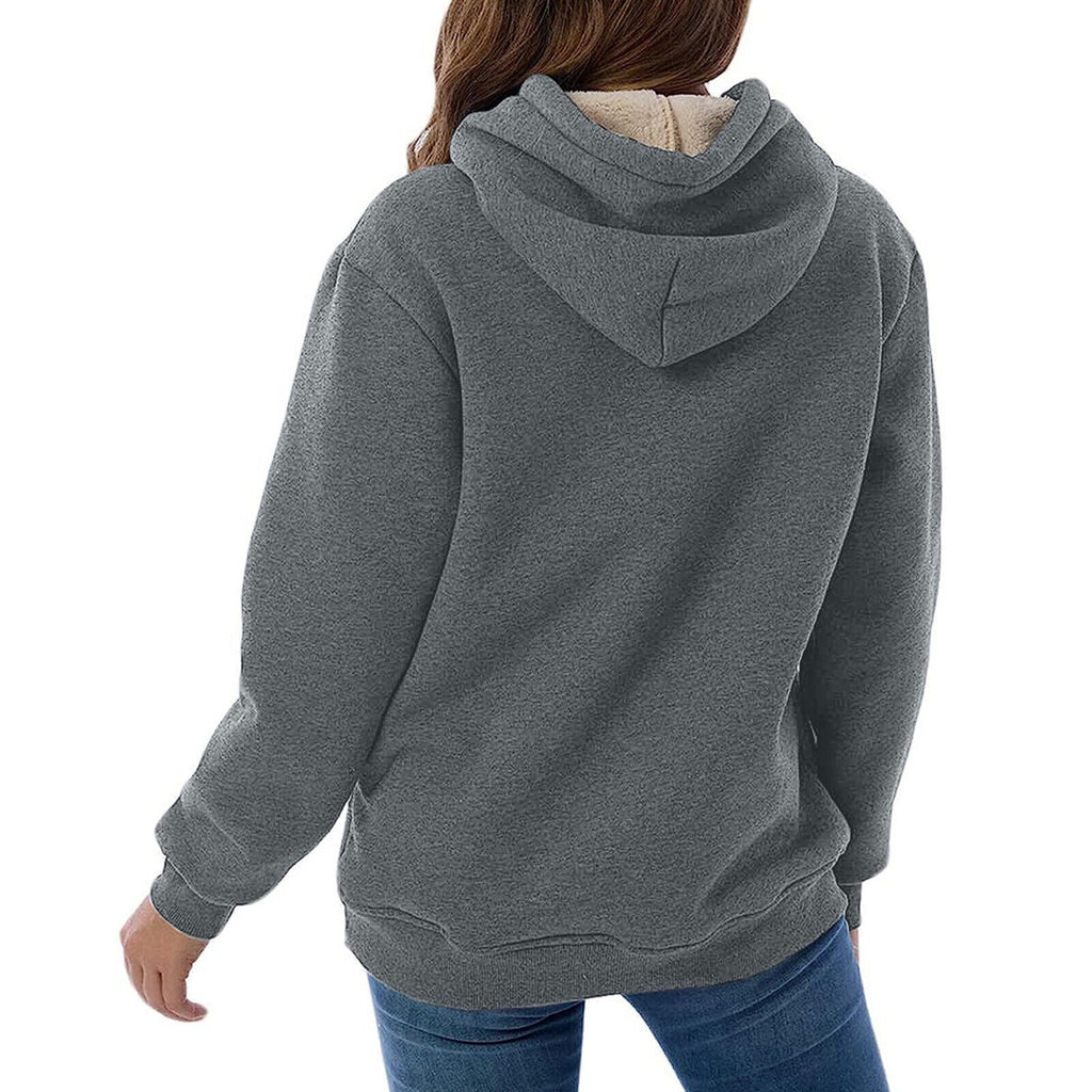 "Kvinnors fleecefodrad hoodie i olika färger, avslappnad passform, perfekt för daglig användning och kyliga dagar."