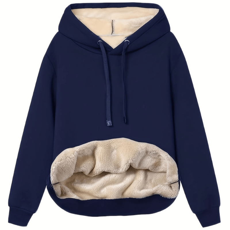 "Kvinnors fleecefodrad hoodie i olika färger, avslappnad passform, perfekt för daglig användning och kyliga dagar."