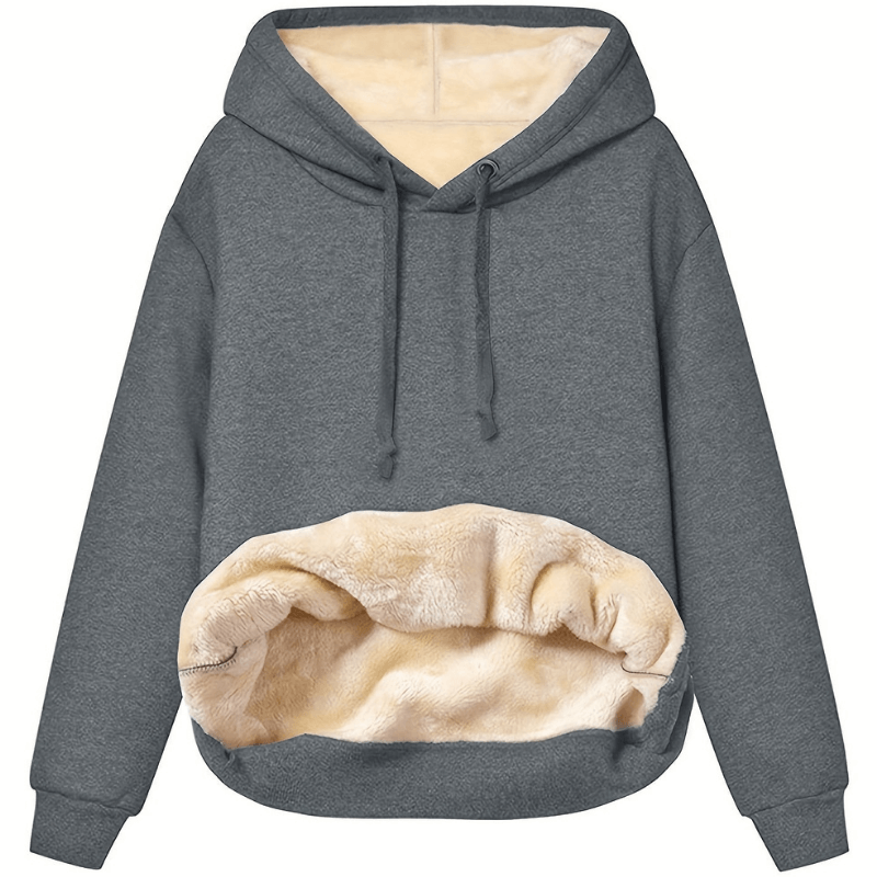 "Kvinnors fleecefodrad hoodie i olika färger, avslappnad passform, perfekt för daglig användning och kyliga dagar."
