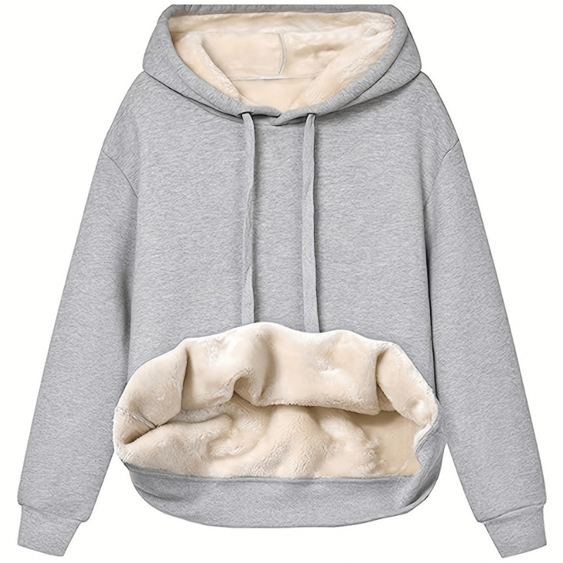 "Kvinnors fleecefodrad hoodie i olika färger, avslappnad passform, perfekt för daglig användning och kyliga dagar."