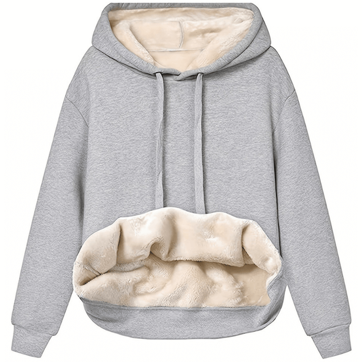 "Kvinnors fleecefodrad hoodie i olika färger, avslappnad passform, perfekt för daglig användning och kyliga dagar."