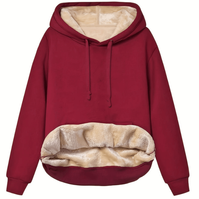 "Kvinnors fleecefodrad hoodie i olika färger, avslappnad passform, perfekt för daglig användning och kyliga dagar."