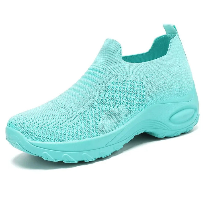 "Kvinnors flyknit sommarskor, andningsbar mesh, låg klack, lätt vikt, stilrena för promenader och sommaraktiviteter"