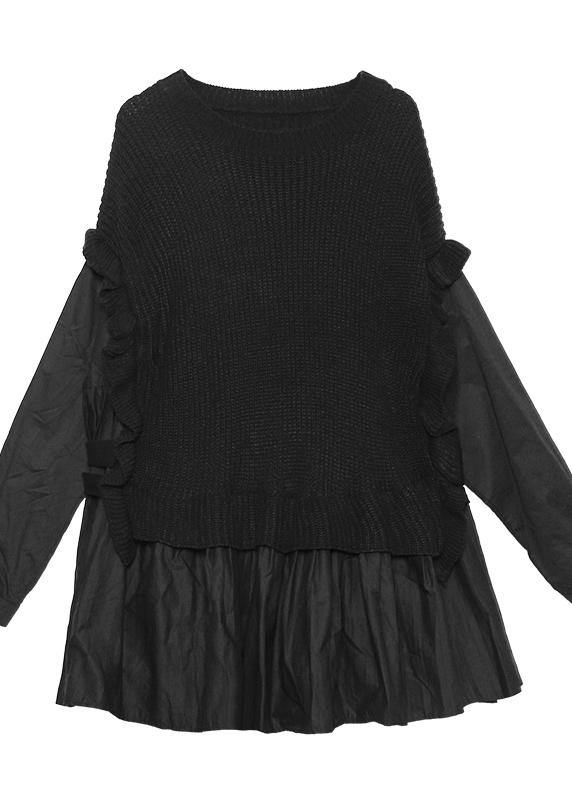 "Kvinnors hög hals stickad sweatshirt, chokladfärgad, elegant och mysig, perfekt för kyligare dagar."