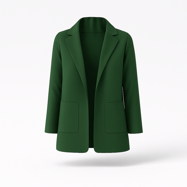 Kvinnors höstblazer i khaki: elegant, tidlös design med modern snitt, mångsidig för både arbete och evenemang.