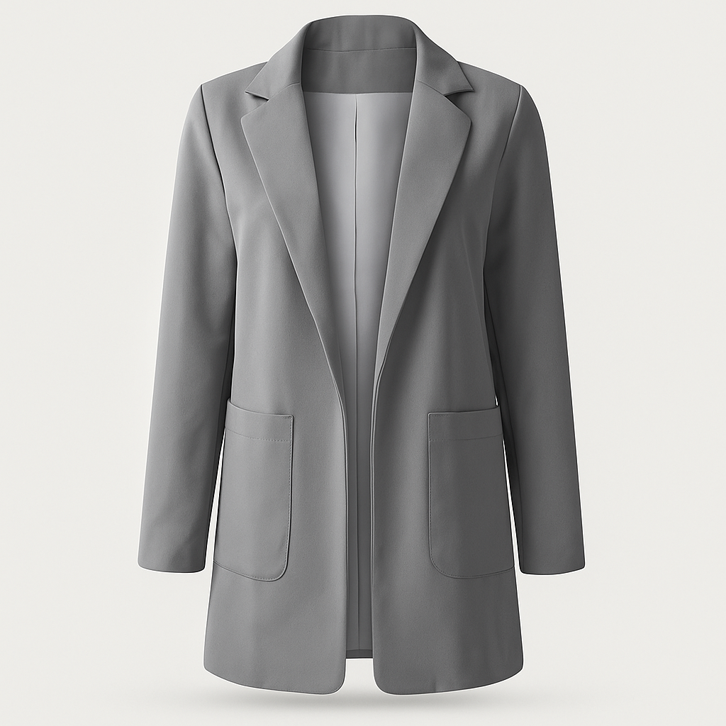 Kvinnors höstblazer i khaki: elegant, tidlös design med modern snitt, mångsidig för både arbete och evenemang.