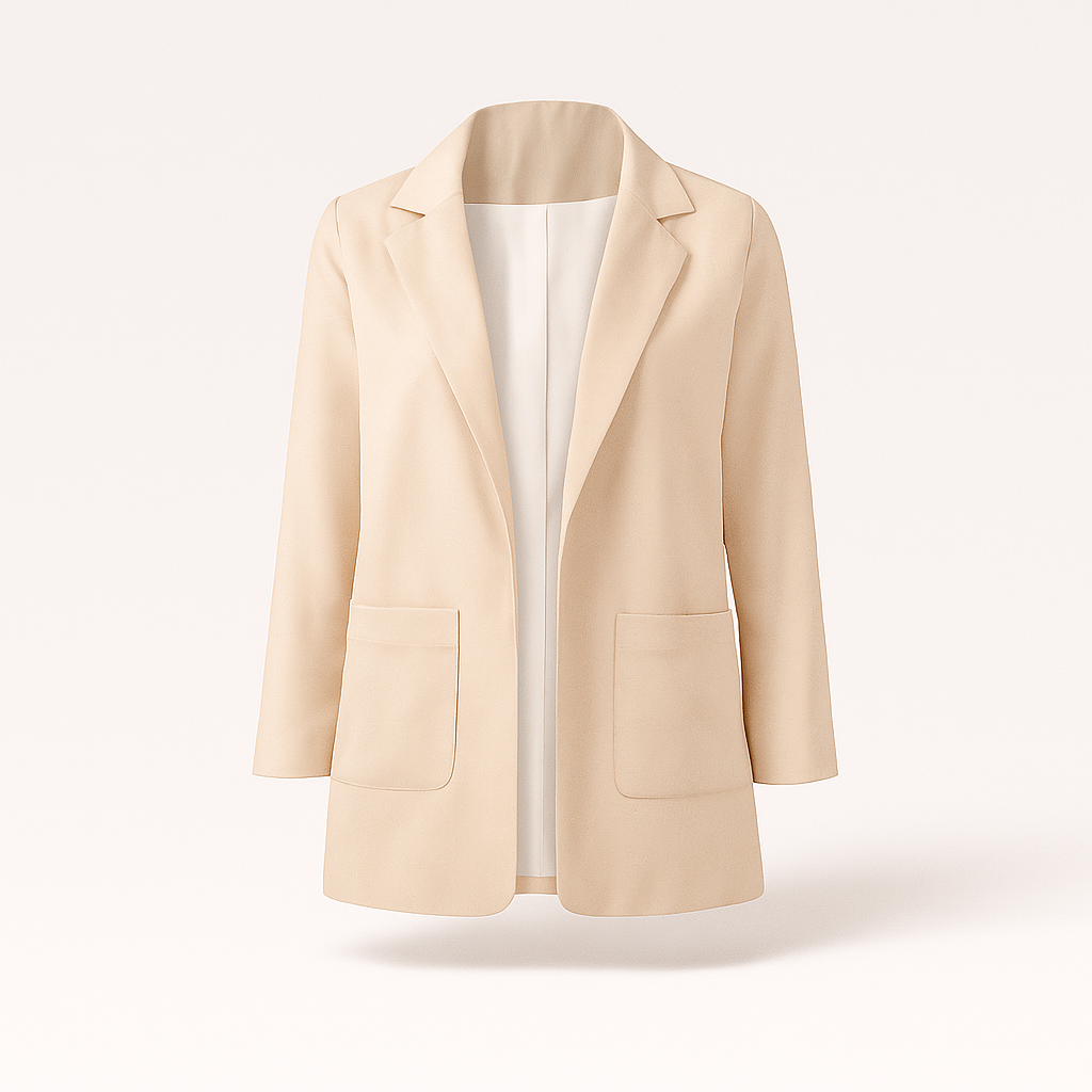 Kvinnors höstblazer i khaki: elegant, tidlös design med modern snitt, mångsidig för både arbete och evenemang.