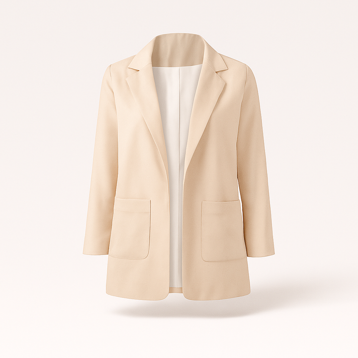 Kvinnors höstblazer i khaki: elegant, tidlös design med modern snitt, mångsidig för både arbete och evenemang.