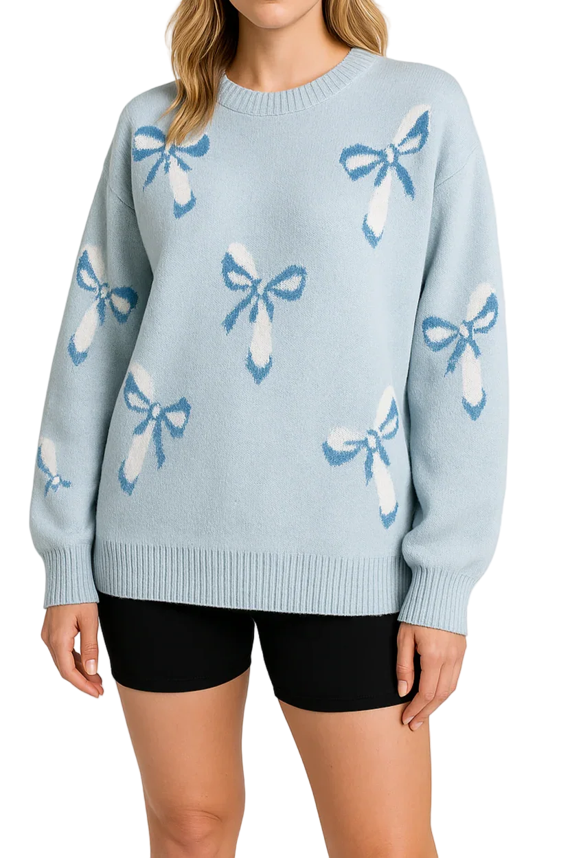 "Kvinnors jacquard oversized tröja, rund hals, elegant mönster, bekväm passform, perfekt för höstmode."
