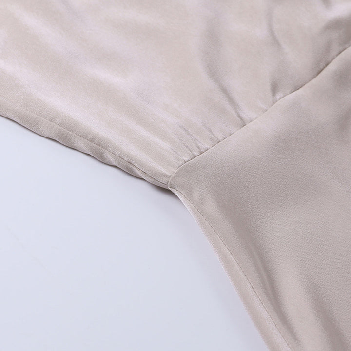 Kvinnors midi-klänning i bomull med hög split, ärmlös design, elegant och chic stil, perfekt för alla tillfällen.