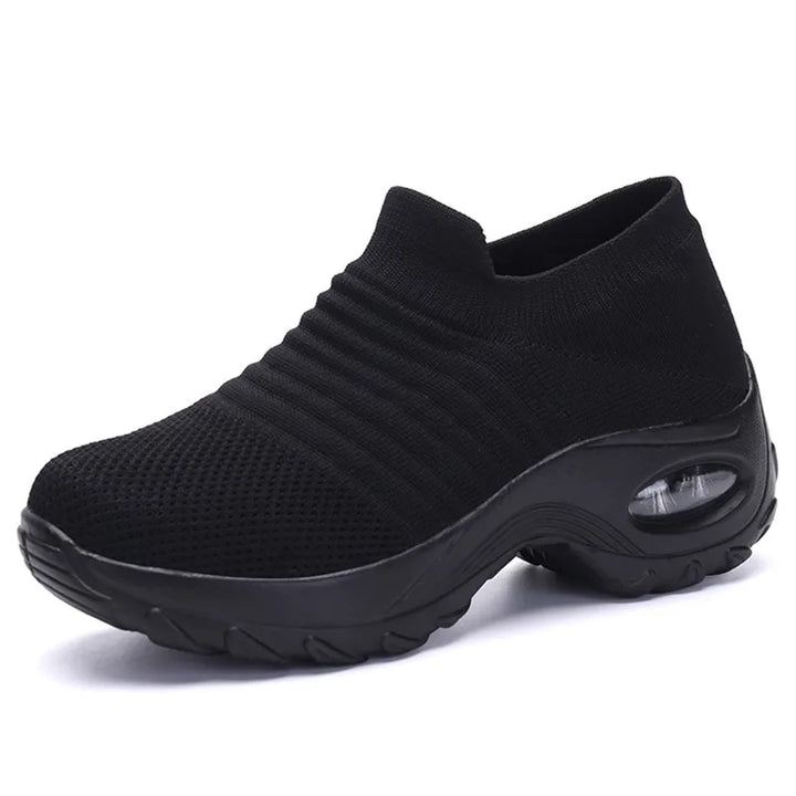"Kvinnors plattform sneakers, vit/svart/röd, textil och syntet, elegant design för stil och komfort"