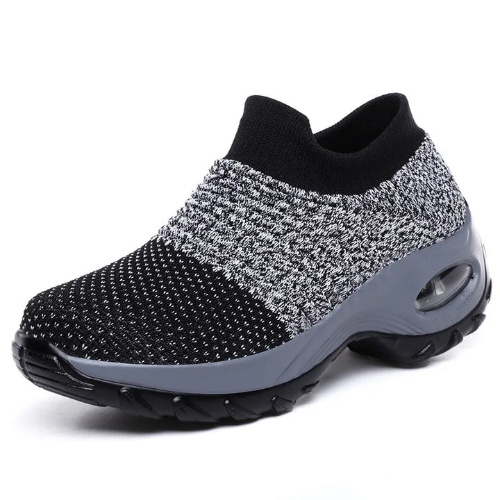 "Kvinnors plattform sneakers, vit/svart/röd, textil och syntet, elegant design för stil och komfort"