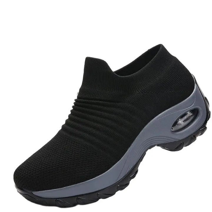 "Kvinnors plattform sneakers, vit/svart/röd, textil och syntet, elegant design för stil och komfort"