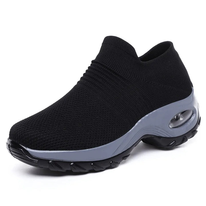 "Kvinnors plattform sneakers, vit/svart/röd, textil och syntet, elegant design för stil och komfort"