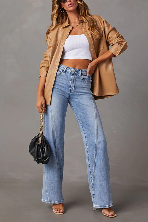 "Kvinnors slitna raka ben jeans för modern stil, komfort och tidlös design, perfekt för alla tillfällen."