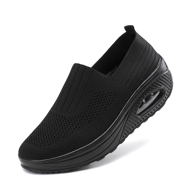 "Kvinnors sneakers med plattform, luftkudde, vit sula och andningsbar överdel, perfekt för sport och vardagsbruk"