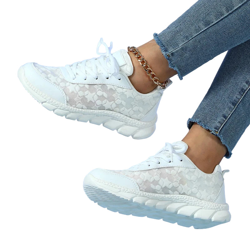 "Kvinnors sneakers med stöd, andningsbart mesh, slip-on design, stilrena och bekväma för vardags- och aktivt bruk."