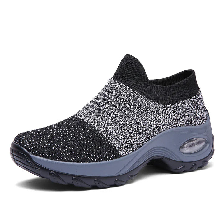 Kvinnors sneakers med tjock sula och luftkudde i flera färger, modern design för stil och komfort.
