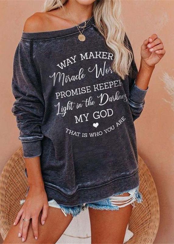 "Kvinnors trendig grafisk hoodie i mörkgrå bomull, mjuk och stilren design med unik grafisk print."