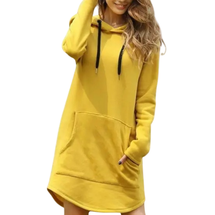 "Kvinnors trendig oversize hoodie i mjuk textil, framsida, avslappnad passform, idealisk för vår- och höstmode."