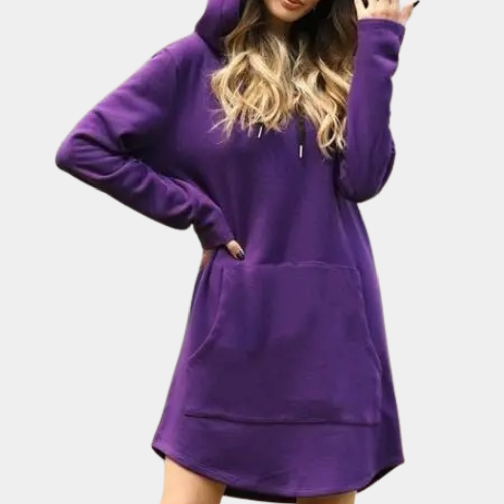 "Kvinnors trendig oversize hoodie i mjuk textil, framsida, avslappnad passform, idealisk för vår- och höstmode."