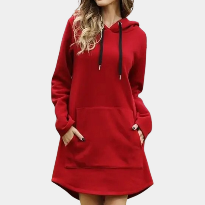 "Kvinnors trendig oversize hoodie i mjuk textil, framsida, avslappnad passform, idealisk för vår- och höstmode."