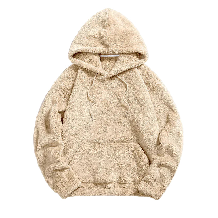 "Kvinnors urban fleecehuvtröja med fickor, mjuk grå fleece, modern streetstyle, praktisk för höst och vinter."