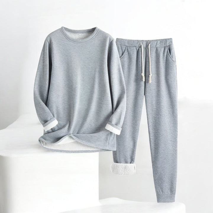"Lounge set för kvinnor, oversized, mjuk polyester-bomullsblandning, elastisk midja, ledig stil i trendig färg."