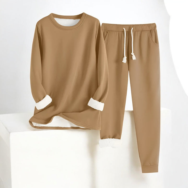 "Lounge set för kvinnor, oversized, mjuk polyester-bomullsblandning, elastisk midja, ledig stil i trendig färg."