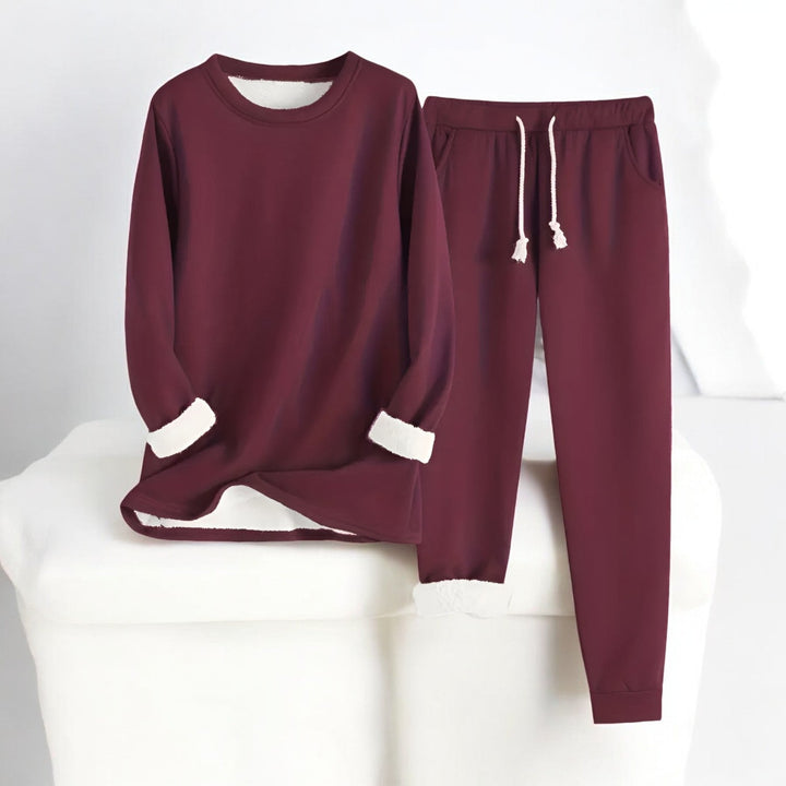 "Lounge set för kvinnor, oversized, mjuk polyester-bomullsblandning, elastisk midja, ledig stil i trendig färg."