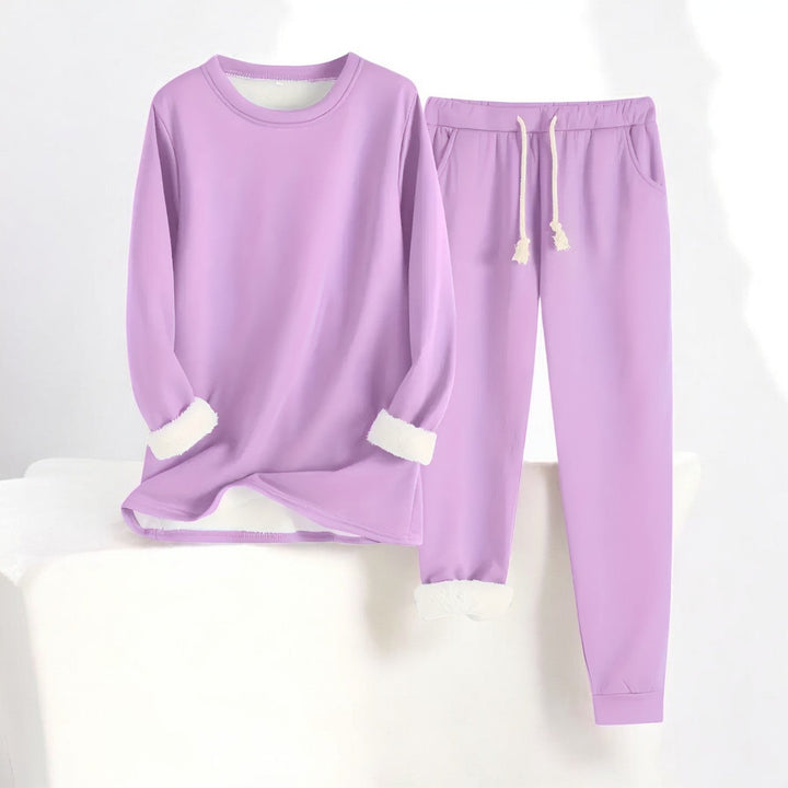 "Lounge set för kvinnor, oversized, mjuk polyester-bomullsblandning, elastisk midja, ledig stil i trendig färg."