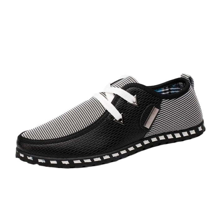 Lätta körskor för män i syntetläder, slitstark sula, andningsbar design, perfekt för avslappnad men elegant stil.