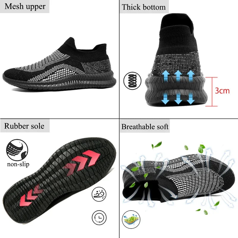 Lätta slip-on vandringsskor för herrar, andningsbara och stilrena, perfekta för både vardag och utomhusäventyr.