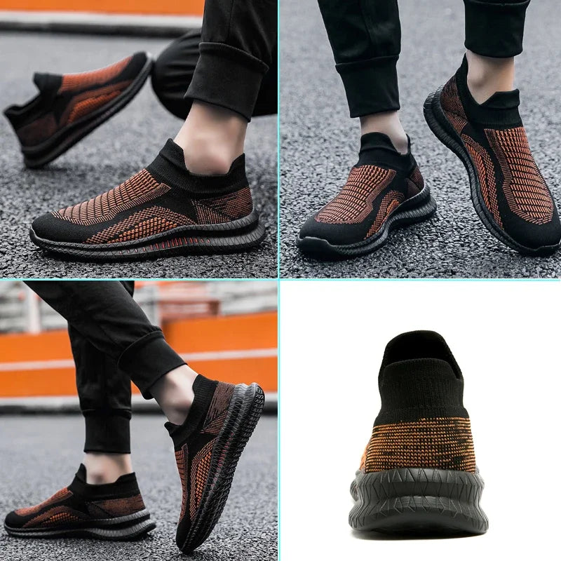 Lätta slip-on vandringsskor för herrar, andningsbara och stilrena, perfekta för både vardag och utomhusäventyr.
