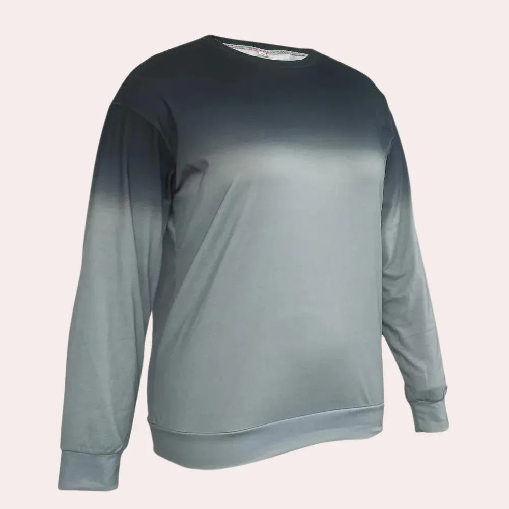 "Lättvikts gradienttröja för kvinnor, modern design, mjukt tyg i blå toner, casual och trendig stil."