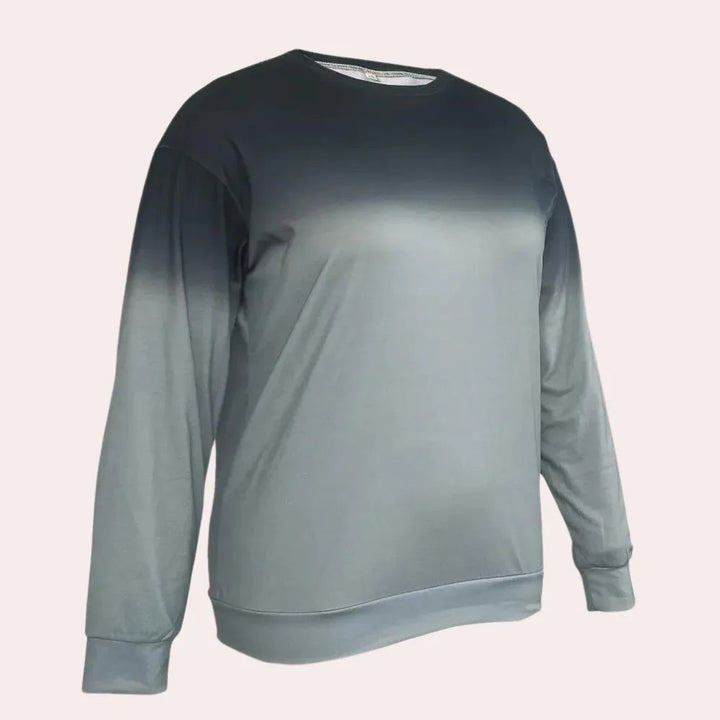 "Lättvikts gradienttröja för kvinnor, modern design, mjukt tyg i blå toner, casual och trendig stil."