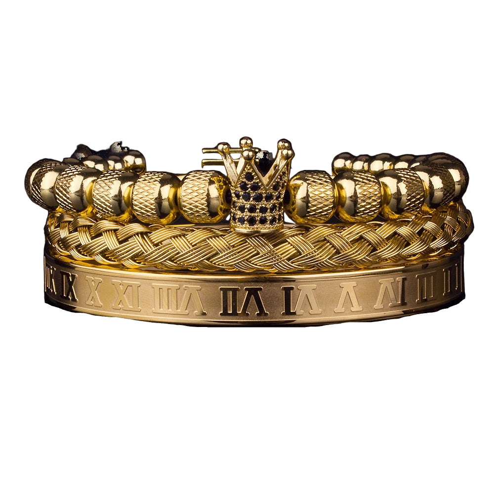 "Lyxigt kronarmband set med bling, eleganta armband med glittrande zirkoner, för män och kvinnor."
