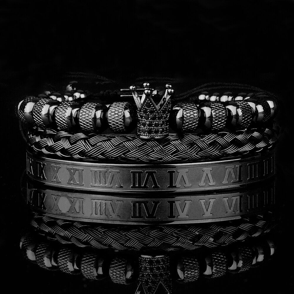 "Lyxigt kronarmband set med bling, eleganta armband med glittrande zirkoner, för män och kvinnor."