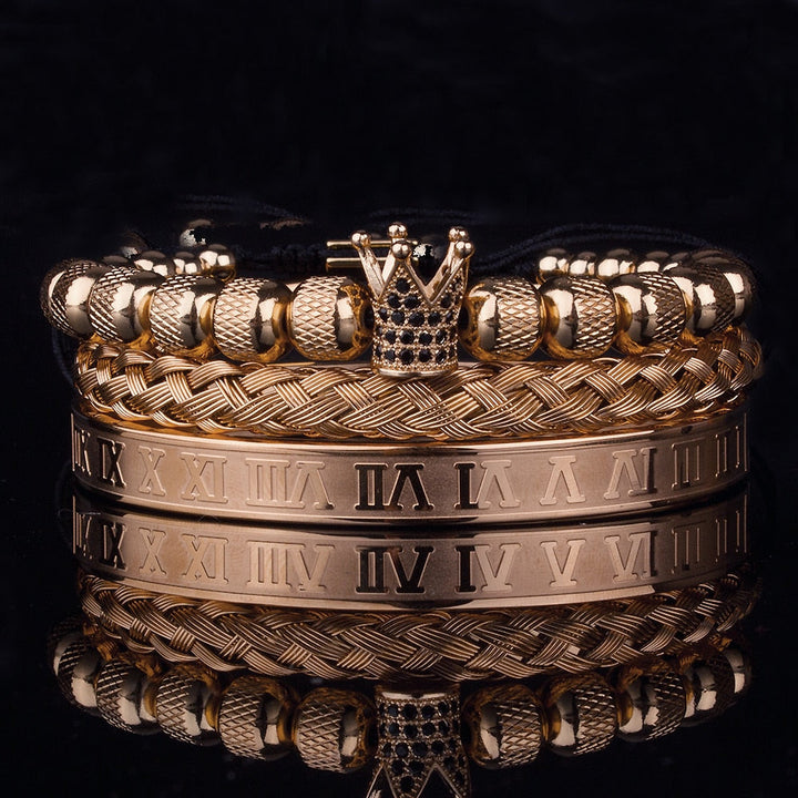 "Lyxigt kronarmband set med bling, eleganta armband med glittrande zirkoner, för män och kvinnor."