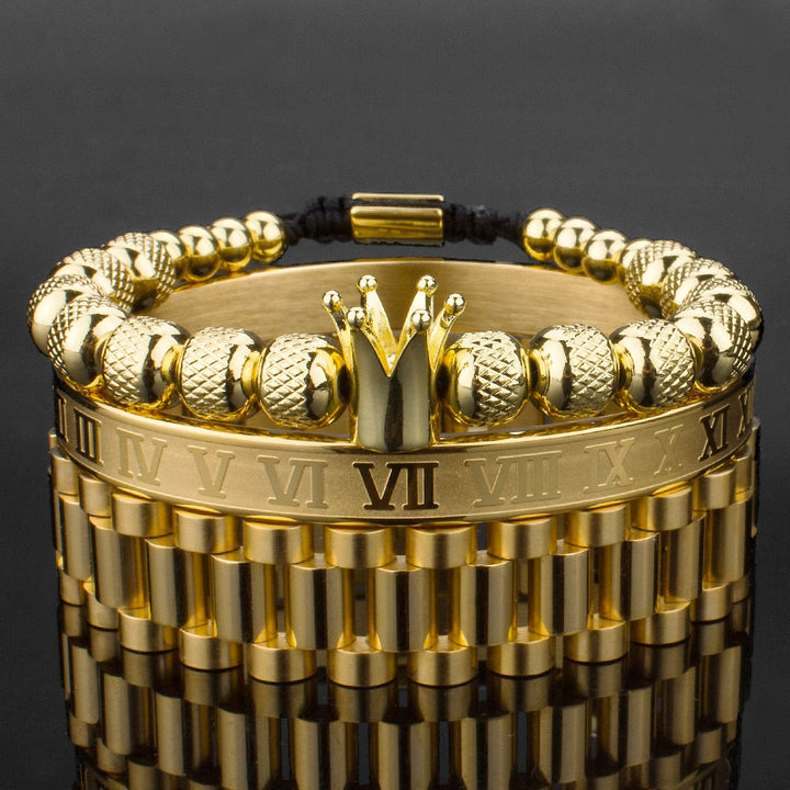 "Lyxigt kronarmband set med bling, eleganta armband med glittrande zirkoner, för män och kvinnor."