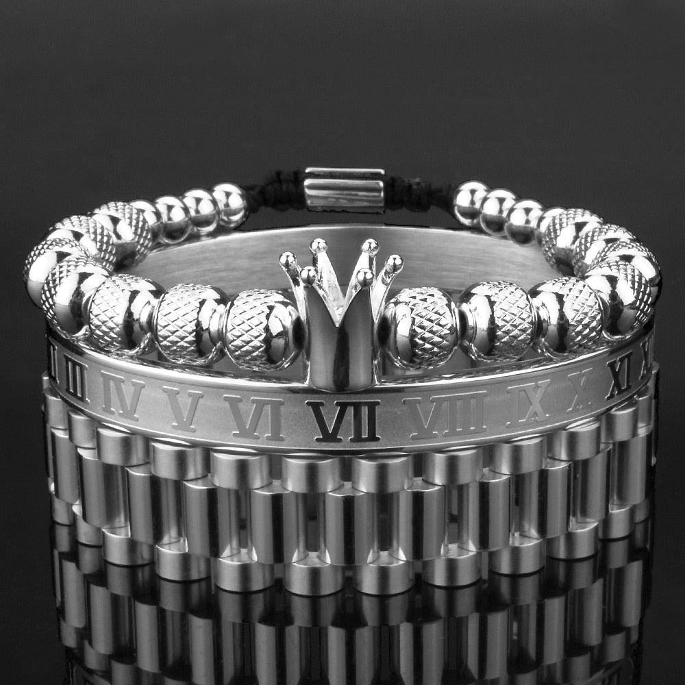 "Lyxigt kronarmband set med bling, eleganta armband med glittrande zirkoner, för män och kvinnor."