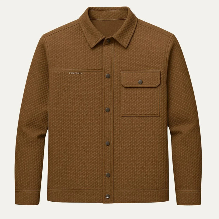 "Mäns lättviktig skjortajacka med bröstficka, modern design, stilrent snitt i andningsbart material, för arbete och fritid."