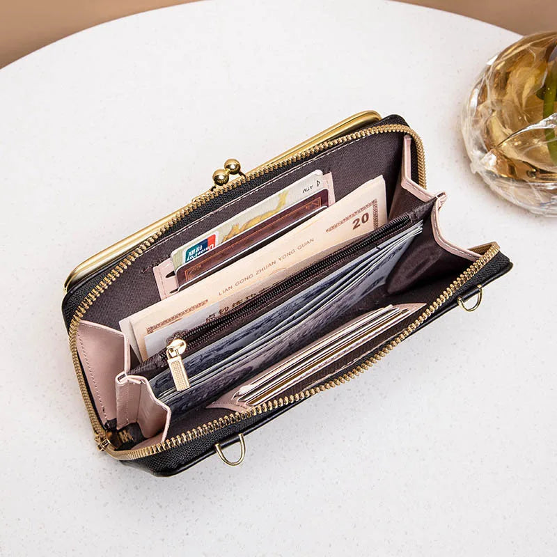 "Modern dam crossbody väska i elegant PU-läder med justerbar axelrem, flera fack, tidlöst design, perfekt för alla tillfällen