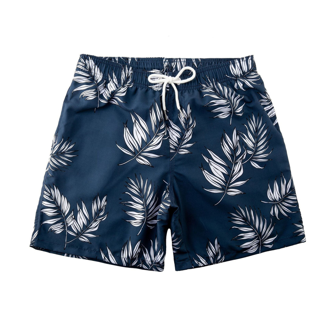 "Modernt designade herrboardshorts med snörning, snabbtorkande material och djärva tryck, perfekta för strandliv."