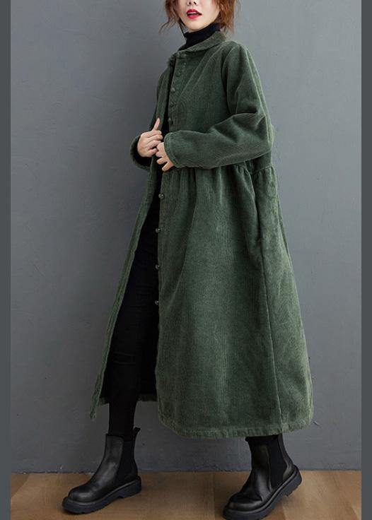 Mörkgrön kvinnojacka i kordflod med figurnära midja, elegant och bekväm med avslappnad passform, bild 7