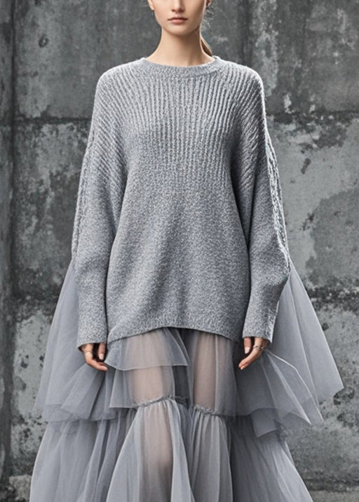 Plus Size klänning för damer med oversized patchwork-design i flerfärg, lös passform, chic och bekväm för vardagsbruk.