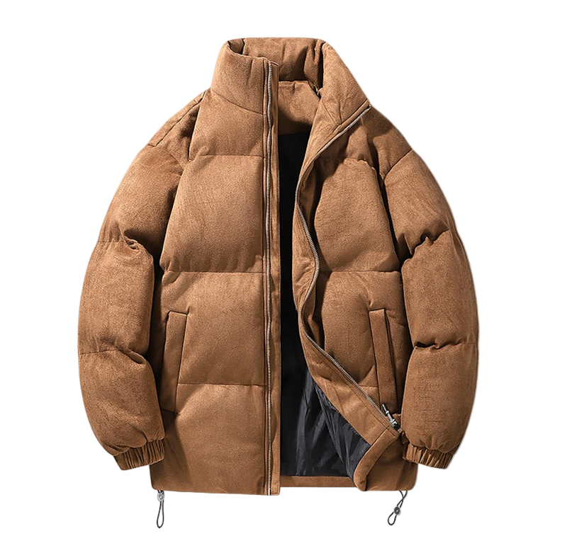 "Quiltad herr vinterjacka i modern stil, elegant design, svart färg, värmande och bekväm för kalla dagar, lätt att styla."